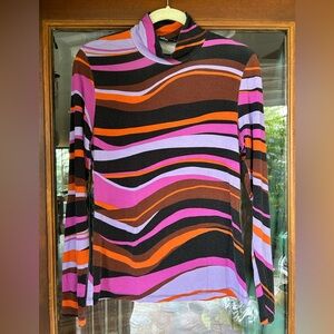 Sanctuary Colorful Striped Long Sleeve Turtleneck XL